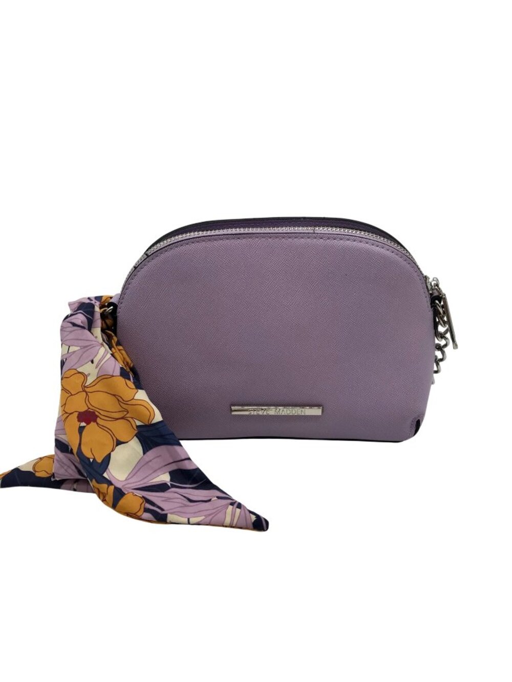 Steve Madden Purple Dome Crossbody With Floral Scarf